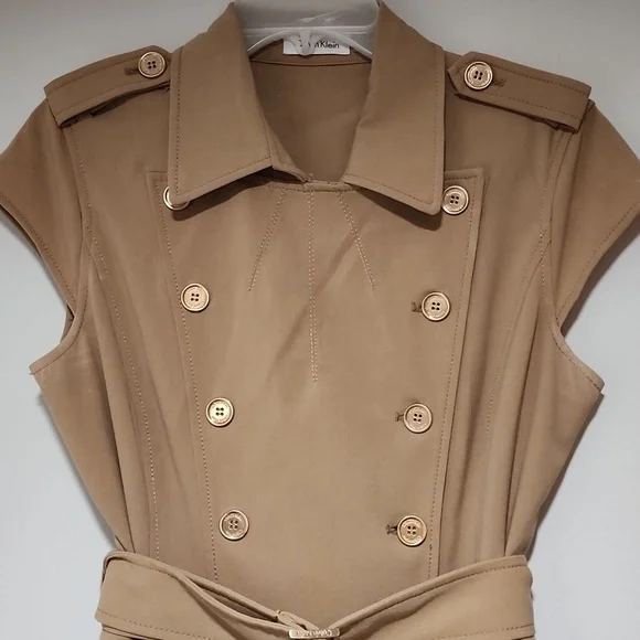 Calvin Klein Tan Double-Breasted Dress - Picture 2 of 9